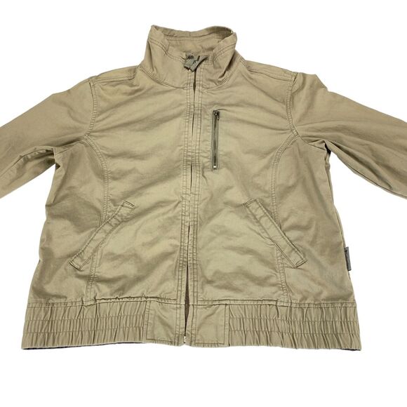 Columbia Jacket Womens Large Tan Lined Long Sleeve Mock Neck Full Zip Front - Picture 9 of 16